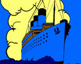 Dibuix Vaixell de vapor pintat per titanic de juan