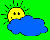 Dibuix Sol i núvol pintat per MARIA FELIUS
