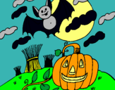 Dibuix Paisatge de Halloween pintat per MURIEL 