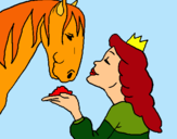 Dibuix Princesa i cavall pintat per EROLA1