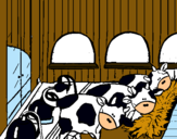 Dibuix Vacas en l'estable  pintat per judit