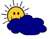 Dibuix Sol i núvol pintat per XISCA