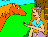 Dibuix Princesa i cavall pintat per ARAN