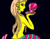 Dibuix Sirena i perla pintat per bbn