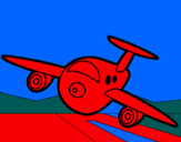 Dibuix Avió aterrant  pintat per german