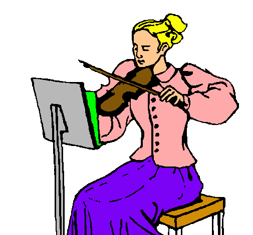 Dibuix Dama violinista pintat per LAIA  ROS