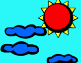 Dibuix Sol i núvols 2 pintat per RAMON.M