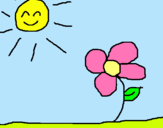 Dibuix Sol i flor 2 pintat per piolynitus