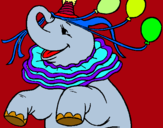 Dibuix Elefant amb 3 globus pintat per xeniacanal