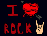 Dibuix I love rock pintat per África