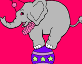 Dibuix Elefant sobre una pilota pintat per diksha