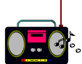 Dibuix Radio cassette 2 pintat per TMBIT