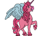 Dibuix Unicorn amb ales pintat per mireia casas