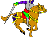 Dibuix Cavaller a cavall IV pintat per ARNAU