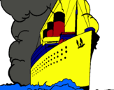 Dibuix Vaixell de vapor pintat per xavier