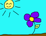 Dibuix Sol i flor 2 pintat per cristina
