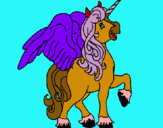 Dibuix Unicorn amb ales pintat per cristina