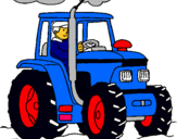 Dibuix Tractor en funcionament  pintat per JORDI  MAÑE  BOSCH.