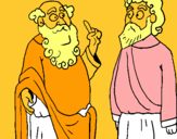 Dibuix Sòcrates i Plató pintat per ALBA