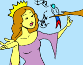 Dibuix Princesa cantant pintat per Maribel prescoli  i laia