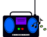 Dibuix Radio cassette 2 pintat per clata