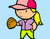 Dibuix Jugadora de beisbol  pintat per cristinaboneta