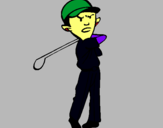 Dibuix Jugador de golf pintat per golf del marcel