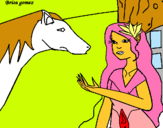 Dibuix Princesa i cavall pintat per IRIS