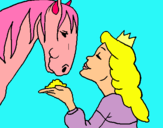 Dibuix Princesa i cavall pintat per MartinaM P4