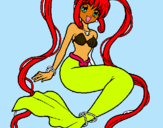 Dibuix Sirena amb perles pintat per ENRIC R M