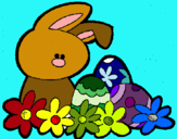 Dibuix Conillet de Pasqua pintat per marta marra