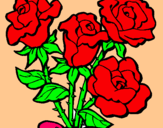 Dibuix Ram de roses pintat per albert
