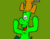 Dibuix Cactus amb barret  pintat per Natilla