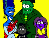 Dibuix Família de monstres pintat per MARTA LOPEZ !!!!!!!!!!!!