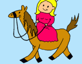 Dibuix Princesa a cavall pintat per ETNA