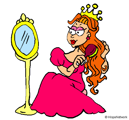 Dibuix Princesa i mirall pintat per Andrene segunda