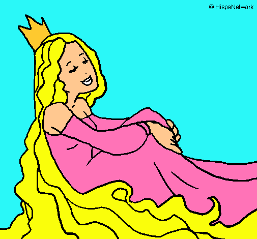 Dibuix Princesa relaxada pintat per aina