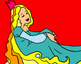 Dibuix Princesa relaxada pintat per ETNA