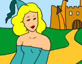 Dibuix Princesa i castell pintat per ETNA