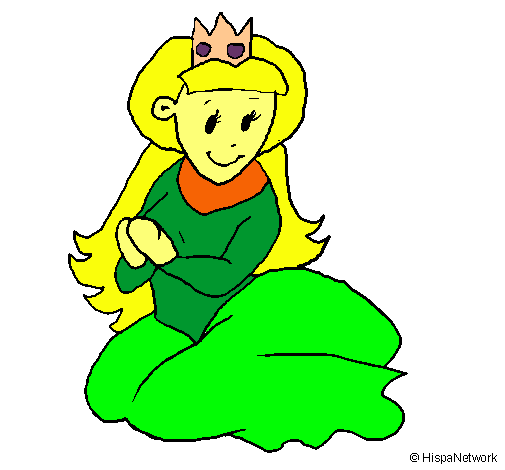 Dibuix Princesa asseguda pintat per nil