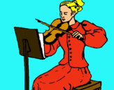 Dibuix Dama violinista pintat per aina