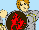 Dibuix Cavaller amb escut de lleó pintat per laura