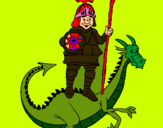 Dibuix Sant Jordi i el drac pintat per oriol
