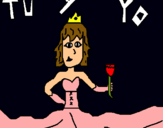 Dibuix Princesa amb una rosa pintat per Ariadna