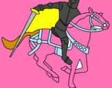 Dibuix Cavaller a cavall IV pintat per miriam