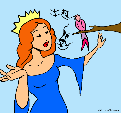 Dibuix Princesa cantant pintat per ETNA