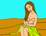 Dibuix Mare amb la seva nadó pintat per ARIADNA VILLEGAS TORRENTS