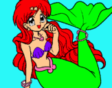 Dibuix Sirena pintat per andrea