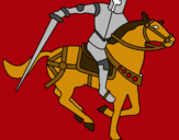 Dibuix Cavaller a cavall IV pintat per iSAAC MULET