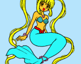 Dibuix Sirena amb perles pintat per jordi
